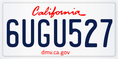 CA license plate 6UGU527