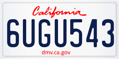 CA license plate 6UGU543