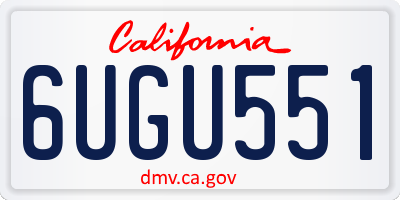 CA license plate 6UGU551