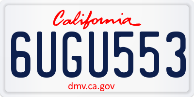 CA license plate 6UGU553