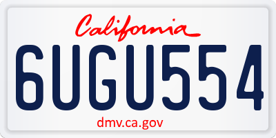 CA license plate 6UGU554