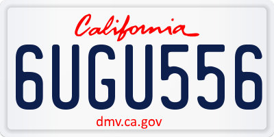 CA license plate 6UGU556