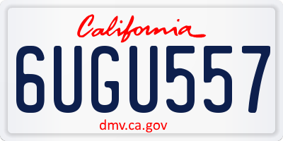 CA license plate 6UGU557