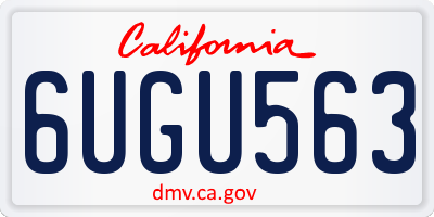 CA license plate 6UGU563