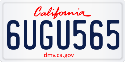 CA license plate 6UGU565