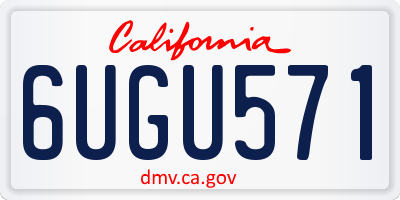 CA license plate 6UGU571