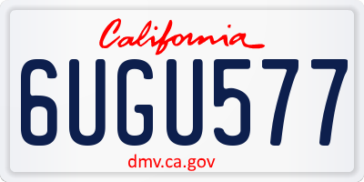 CA license plate 6UGU577
