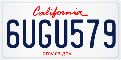 CA license plate 6UGU579