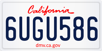 CA license plate 6UGU586