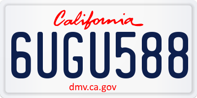 CA license plate 6UGU588