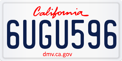 CA license plate 6UGU596
