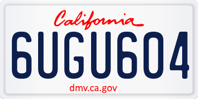 CA license plate 6UGU604