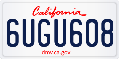 CA license plate 6UGU608