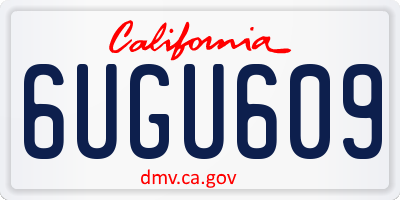 CA license plate 6UGU609