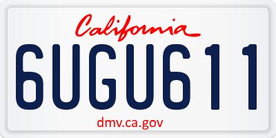 CA license plate 6UGU611