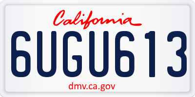 CA license plate 6UGU613