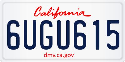 CA license plate 6UGU615
