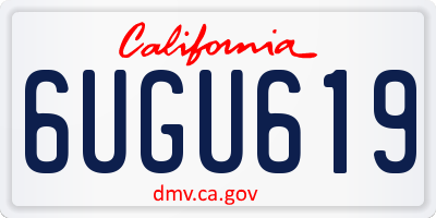 CA license plate 6UGU619