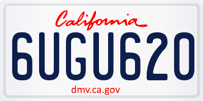 CA license plate 6UGU620
