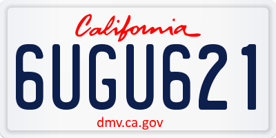 CA license plate 6UGU621