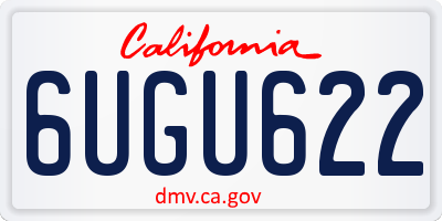 CA license plate 6UGU622