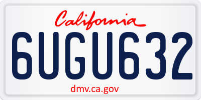 CA license plate 6UGU632