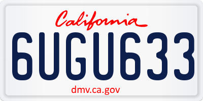 CA license plate 6UGU633