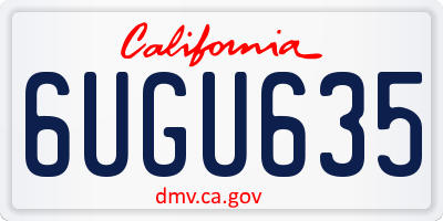CA license plate 6UGU635