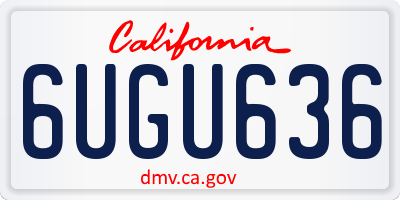CA license plate 6UGU636