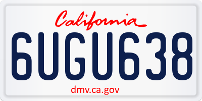 CA license plate 6UGU638