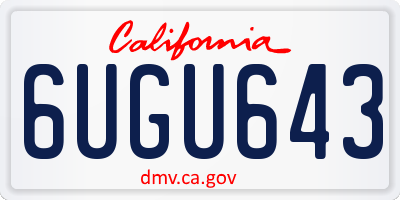 CA license plate 6UGU643