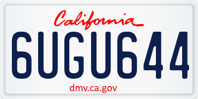 CA license plate 6UGU644