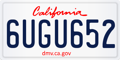 CA license plate 6UGU652