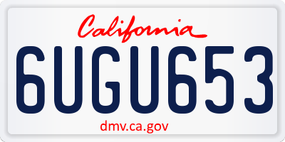 CA license plate 6UGU653