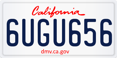 CA license plate 6UGU656