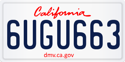 CA license plate 6UGU663