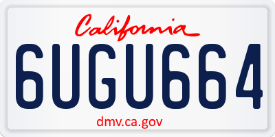 CA license plate 6UGU664