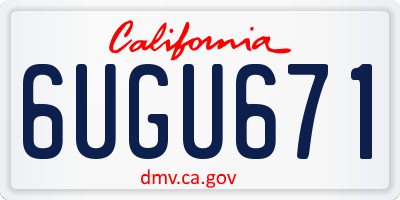 CA license plate 6UGU671