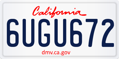 CA license plate 6UGU672