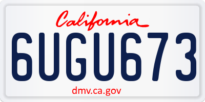 CA license plate 6UGU673