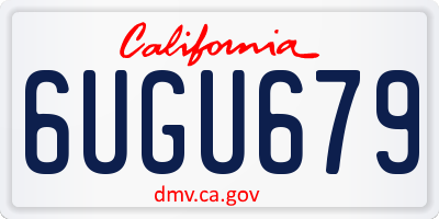 CA license plate 6UGU679