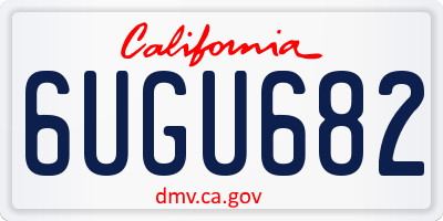 CA license plate 6UGU682