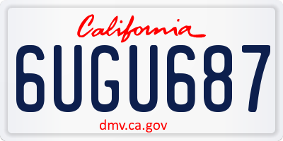CA license plate 6UGU687