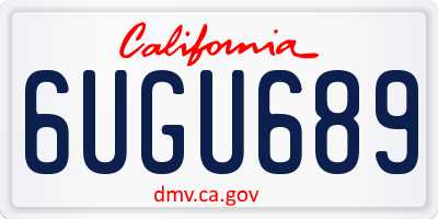 CA license plate 6UGU689