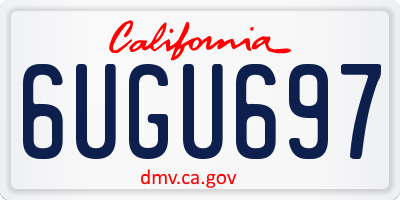CA license plate 6UGU697