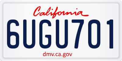 CA license plate 6UGU701