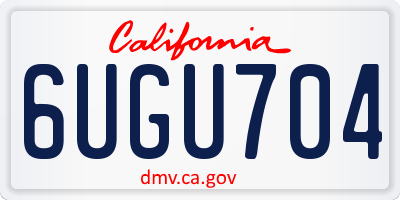 CA license plate 6UGU704