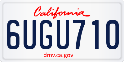 CA license plate 6UGU710