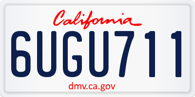 CA license plate 6UGU711