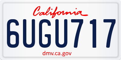 CA license plate 6UGU717